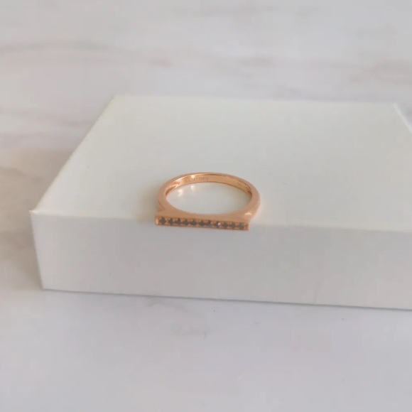 Dana Rebecca Sylvie 14K Rose Gold Bar Ring - Picture 9 of 9